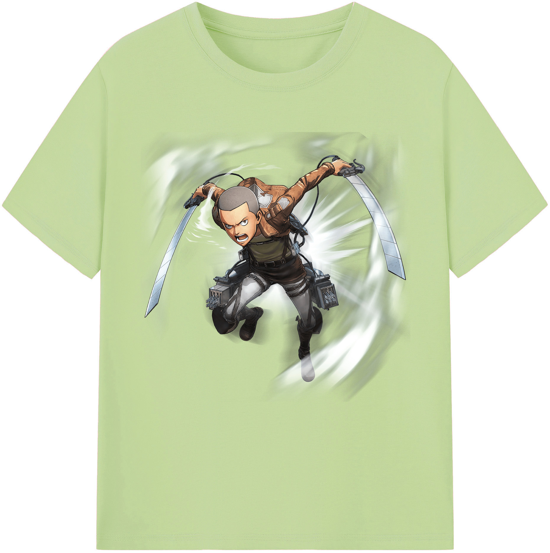 （画像用） 進撃の巨人 コニー·スプリンガー Attack on Titan Connie Springer 綿100％半袖Tシャツ（フロントプリント）